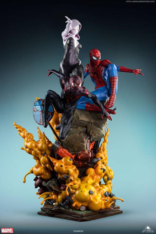 Image of (Queen Studios) (Pre-Order) The Amazing Spider-Man Spider-Verse Trio 1/4 Statue - Deposit Only