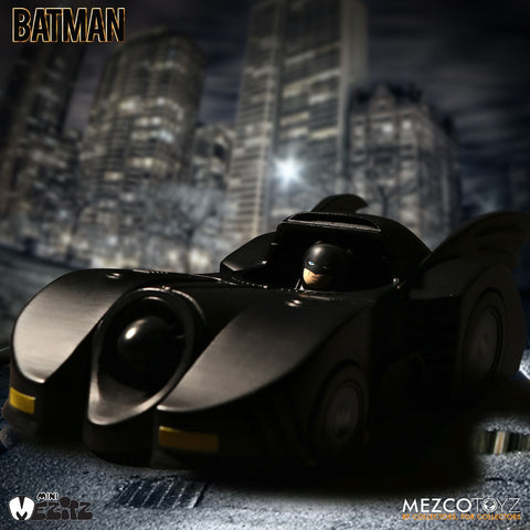 Image of (Batman & Batmobile Deluxe Art Scale) MEZCO BATMAN 1989 BATMOBILE SET