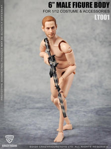 (Crazy Figure 1/12) (Pre-Order) The head carves the multi joint movable male body  LT001 - Deposit Only
