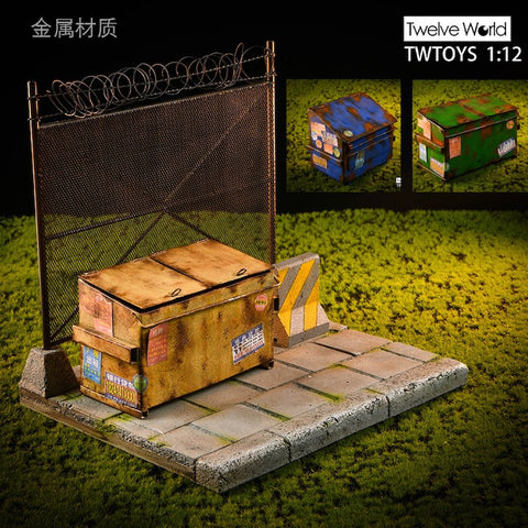 Image of (TWTOYS) (Pre-Order) TW2028 1/12 Cement floor & metal fence with barbed wire diorama - Deposit Only