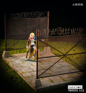 (TWTOYS) (Pre-Order) TW2028 1/12 Cement floor & metal fence with barbed wire diorama - Deposit Only