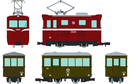 Image of (Tomytec) (Pre-Order) Train Collection Narrow 80 Nekoya Line Direct Street Elect. Locomotive + Passenger Car 2 Cars (Item No:315476) - Deposit Only