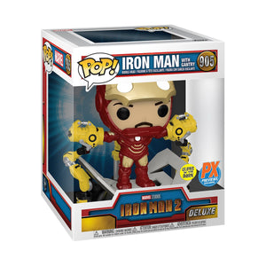 (Funko) (Pre-Order) Iron Man MK IV with Gantry Glow-in-the-Dark 6-Inch Deluxe Pop - PX Exclusive