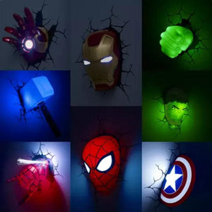 (3D Lights FX) 3D Wall Lamp Marvel Avengers - Spider Man Hand Only