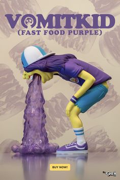 Image of (Mighty Jaxx) (PRE-ORDER) 8'' Vomit Kid(Fast Food Purple)By OKEH - DEPOSIT ONLY