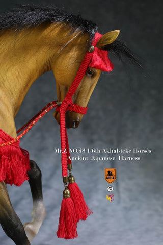 Image of (MR.Z) (PRE-ORDER) Mr.Z MRZ048-1S 1/6 48 Akhal-teke Hourses+harness(Brown red) - DEPOSIT ONLY