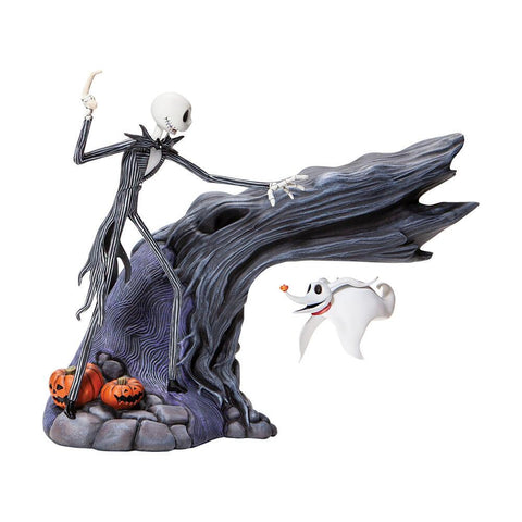 Image of (Enesco) (Pre-Order) Grand Jester Collection: MAGNETIC LEVITATING Jack Playing Fetch with Zero - Deposit Only