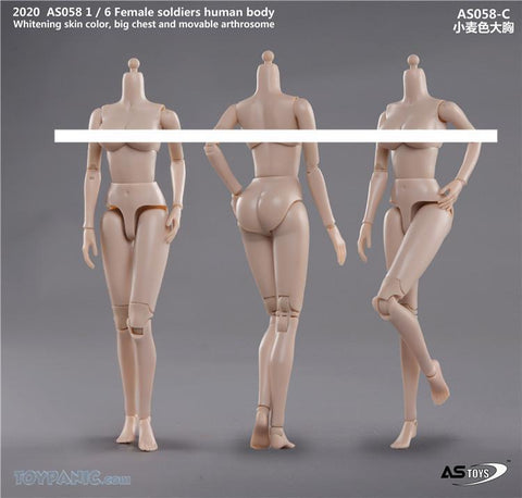 Image of (ASTOYS) (PRE-ORDER) AS058-C 1/6 FEMALE SOLDIERS HUMAN BODY BIG CHEST PALE - DEPOSIT ONLY