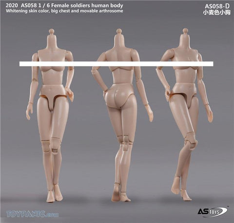 Image of (ASTOYS) (PRE-ORDER) AS058-D 1/6 FEMALE SOLDIERS HUMAN BODY BIG CHEST PALE - DEPOSIT ONLY