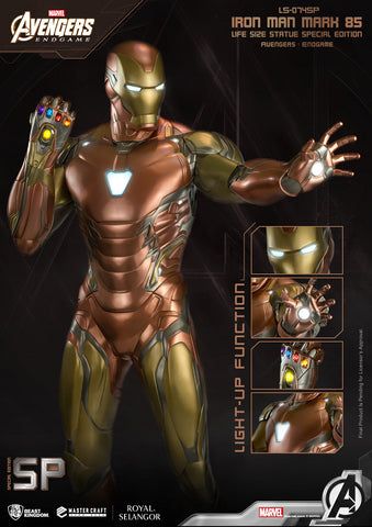 Image of (Beast Kingdom) (Pre-Order) LS-074SP Avengers Endgame Iron Man Mark 85 Life Size Statue Metalesce Edition - Deposit Only