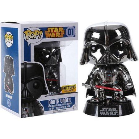 Image of (Funko Pop) 01 Darth Vader - Silver Chrome Hot Topic Exclusive
