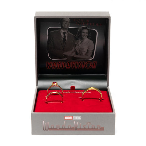 Image of (Saleone Studios USA) (Pre-Order) WandaVision Wedding Rings Prop Replica 3-Piece Set Cas US Exclusive - Deposit Only