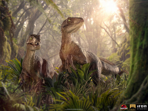 Image of (Iron Studios) (Pre-Order) Just The Two Raptors Deluxe Art Scale 1/10 - Jurassic Park - Deposit Only