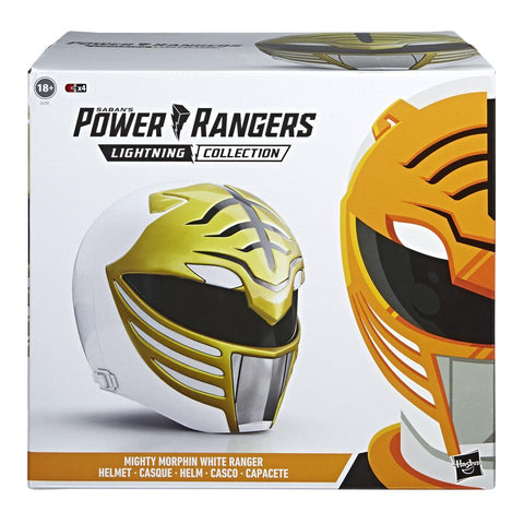 Image of (Hasbro) Mighty Morphin Power Rangers White Ranger Premium Collector Full-Scale Helmet