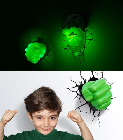 Image of (3D Lights FX) 3D Wall Lamp Marvel Avengers - Hulk Hand Only