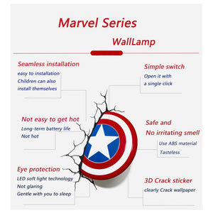 (3D Lights FX) 3D Wall Lamp Marvel Avengers - Captain America Shield