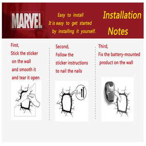 (3D Lights FX) 3D Wall Lamp Marvel Avengers - Iron Man Helmet Only