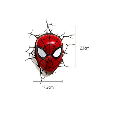 Image of (3D Lights FX) 3D Wall Lamp Marvel Avengers - Spider Man Head Only