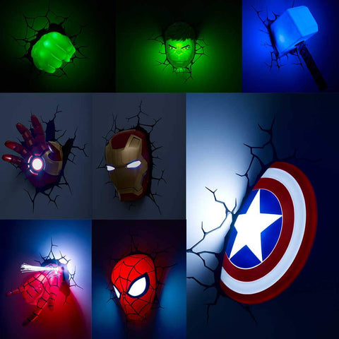 Image of (3D Lights FX) 3D Wall Lamp Marvel Avengers - Captain America Shield