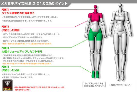 Image of (Kotobukiya) (Pre-Order) Megami Device M.S.G 01 TOPS SET SKIN COLOR A - Deposit Only