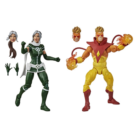 Image of (Hasbro) Marvel Legends X-Men 20th Anniversary Rogue and Pyro 6 inch Scale Figure 2-Pack