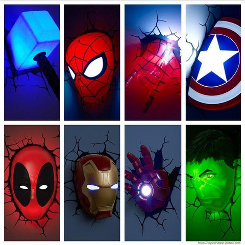 Image of (3D Lights FX) 3D Wall Lamp Marvel Avengers - Iron Man Helmet Only
