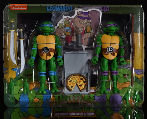 Image of (NECA) Teenage Mutant Ninja Turtles Leonardo & Donatello Exclusive Action Figure 2-Pack