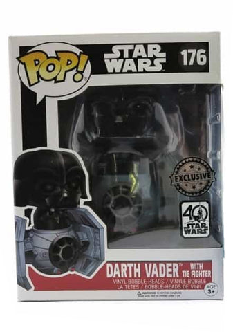 Image of (Funko Pop) 176 Darth Vader with Tie Fighter (40th Anniversary of Star Wars)