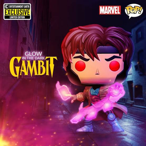 (Funko Pop) X-Men Gambit Glow-in-the Dark Entertainment Earth Exclusive