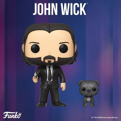 (Funko Pop) JOHN WICK IN BLACK SUIT W/ DOG BUDDY with Free Protector