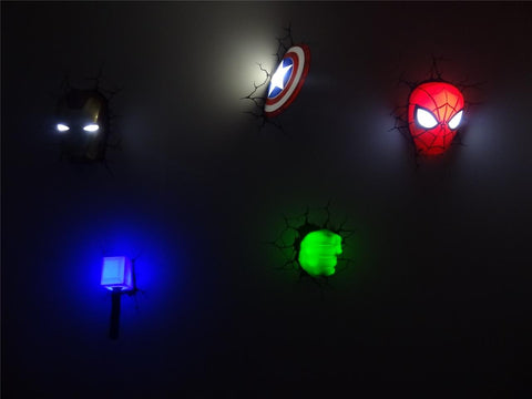 Image of (3D Lights FX) 3D Wall Lamp Marvel Avengers