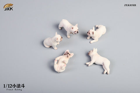Image of (JXK) (Pre-Order)  JXK058B 1/12 Mini French Bulldog White - Deposit Only