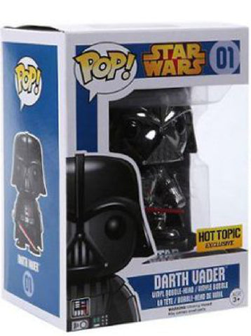 Image of (Funko Pop) 01 Darth Vader - Silver Chrome Hot Topic Exclusive